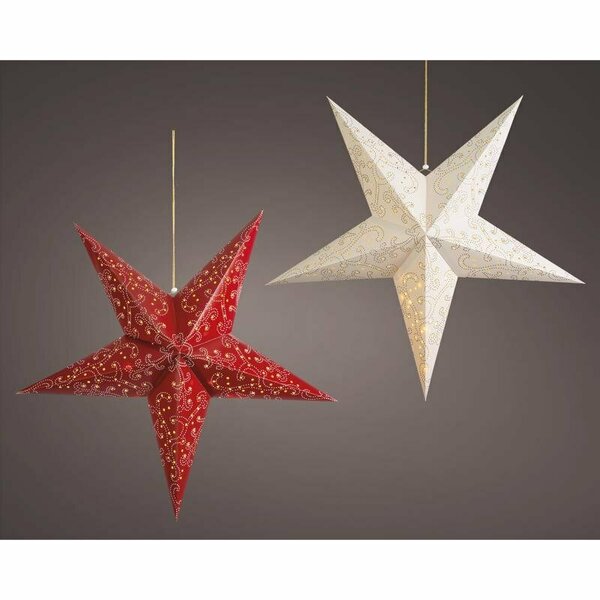 Lumineo RED/WHITE STAR DECOR 481886